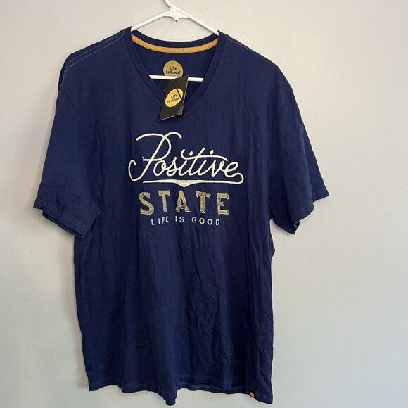 Life is Good Other - Life is Good Men's Short Sleeve T Shirt Blue Sz L Positive State